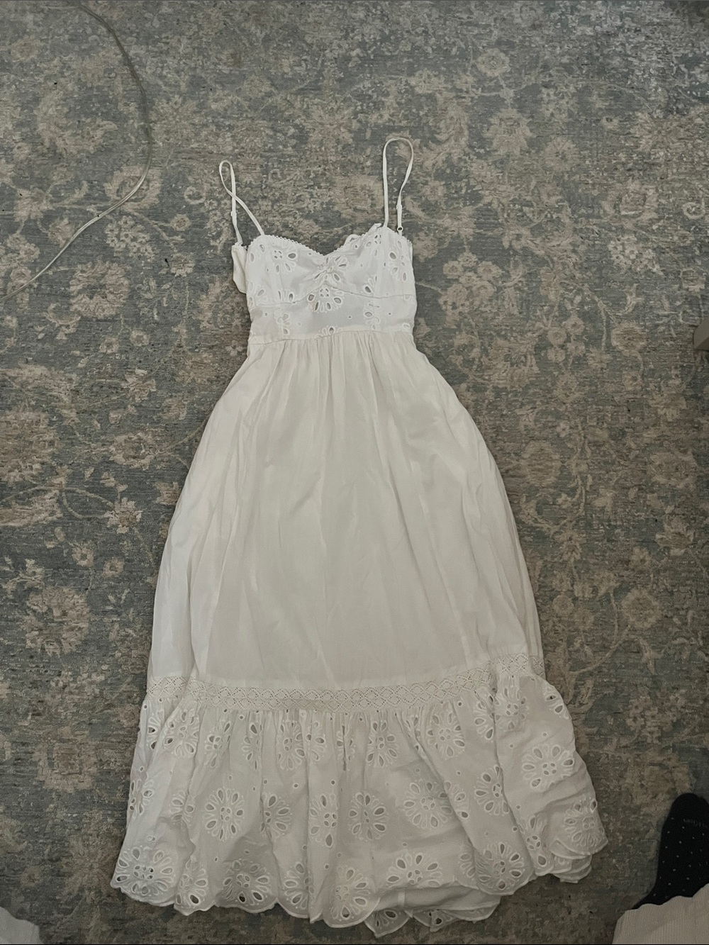 American Eagle Outfitters White Eyelet Maxi Dress